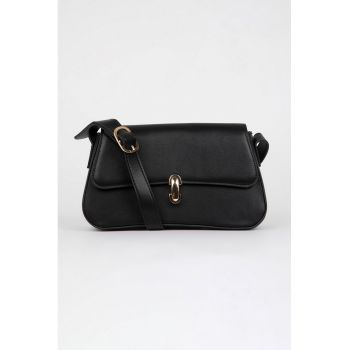 Geanta crossbody de piele ecologica cu clapa