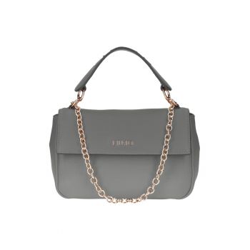 Geanta crossbody de piele ecologica cu logo metalic discret