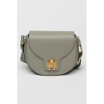 Geanta crossbody din piele cu bareta cu model logo Lotus