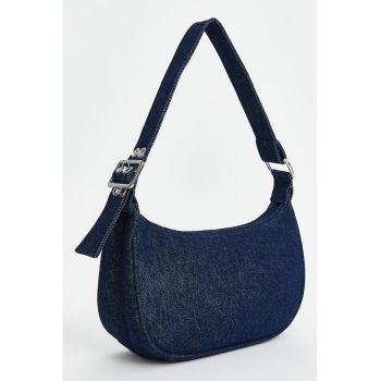 Geanta de denim cu maner si fermoar