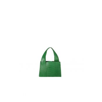 Geanta din piele cu model de crocodil cu maner