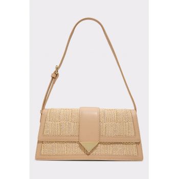 Geanta din piele ecologica si materiak textil cu bareta de umar Zenithbag