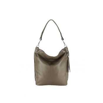 Geanta din piele naturala taupe Suzana 123 Maro taupe