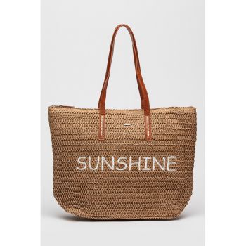 Geanta shopper cu aspect tesut In The Tropics