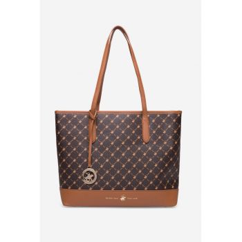Geanta shopper de piele ecologica cu model logo
