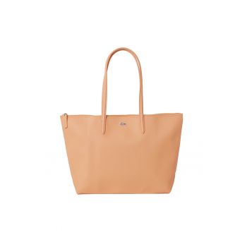 Geanta shopper texturata cu logo