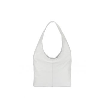Geanta alba de talie mare din piele naturala 8924 127 17665