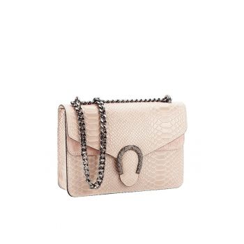 Geanta bej inchis din piele naturala 1524 123 17670