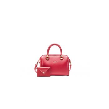 Geanta bowler de piele ecologica cu etui