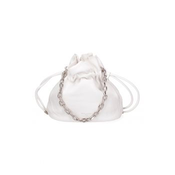 Geanta bucket de piele ecologica cu bareta lant