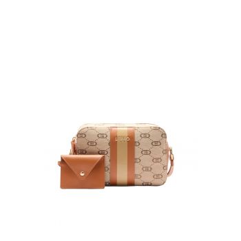 Geanta crossbody cu logo si genta plic uni