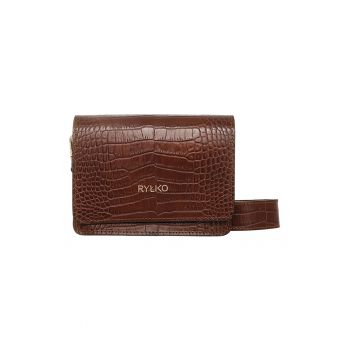 Geanta crossbody de piele cu aspect de piele de crocodil