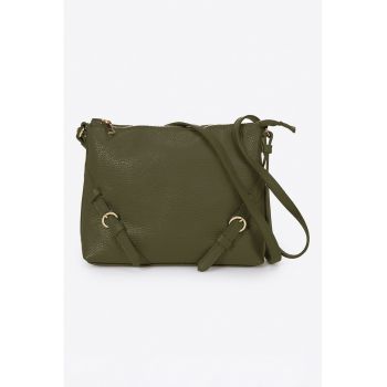 Geanta crossbody de piele cu aspect texturat