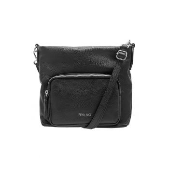 Geanta crossbody de piele cu buzunare exterioare