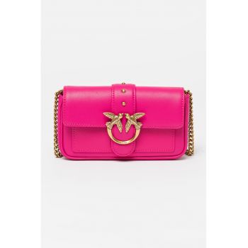 Geanta crossbody de piele cu clapa Love One