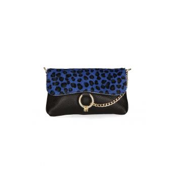 Geanta crossbody de piele cu detaliu lant