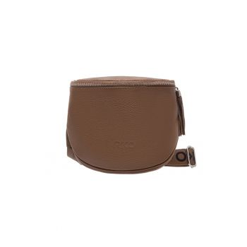 Geanta crossbody de piele cu fermoar