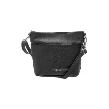 Geanta crossbody de piele cu logo