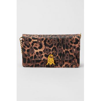 Geanta crossbody de piele ecologica cu animal print Noreen