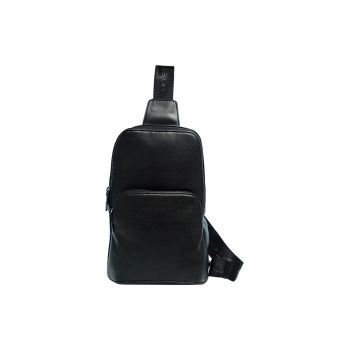 Geanta crossbody de piele ecologica cu insertii din material textil