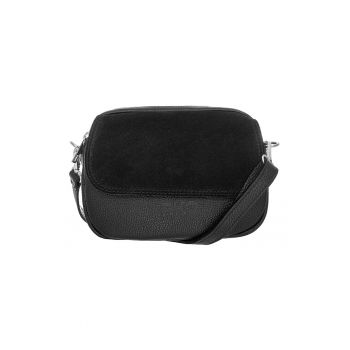 Geanta crossbody de piele si piele intoarsa