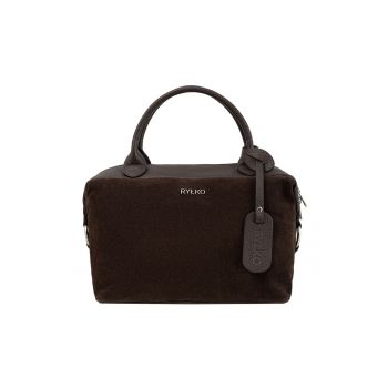 Geanta duffle mini din piele - Negru