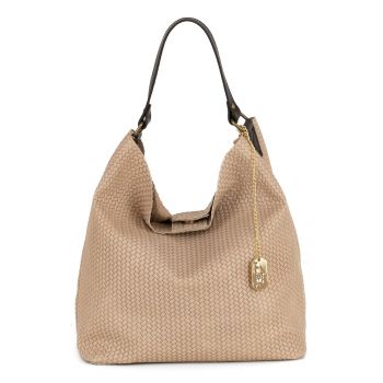 Geanta hobo de piele cu aspect impletit Sebastiana