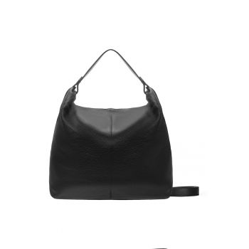 Geanta hobo de piele cu logo