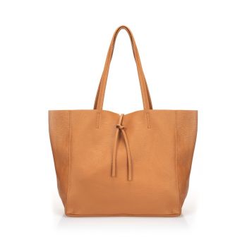 Geanta shopper de piele cu aspect texturat