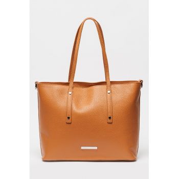 Geanta shopper din piele cu aspect texturat