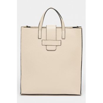 Geanta tote de piele cu bareta detasabila