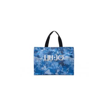 Geanta tote din denim cu logo