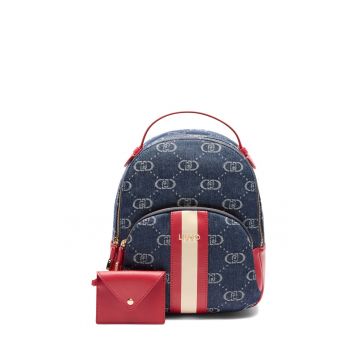 Rucsac din denim cu portofel