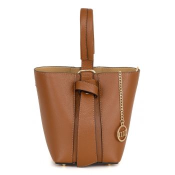 Geanta bucket din piele