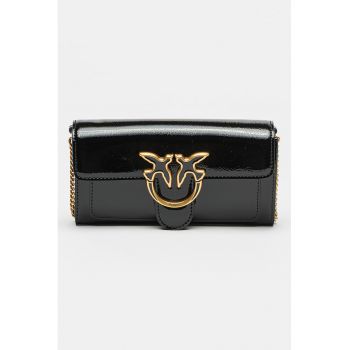 Geanta crossbody cu aspect lacuit Love One