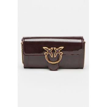 Geanta crossbody cu aspect lacuit Love One