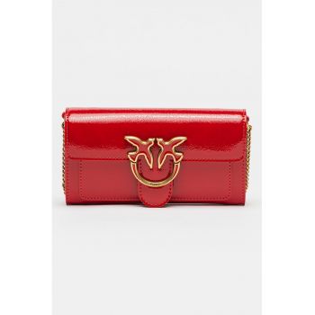 Geanta crossbody cu aspect lacuit Love One