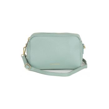 Geanta crossbody de piele cu 2 compartimente