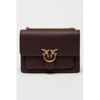 Geanta crossbody de piele cu bareta de lant Love One