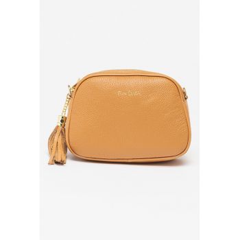 Geanta crossbody de piele cu canaf