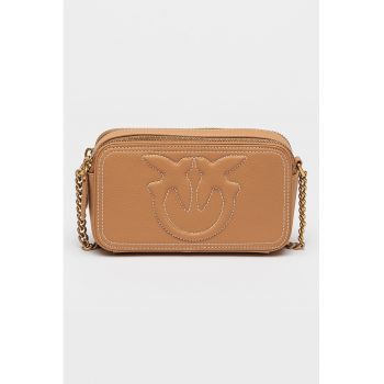 Geanta crossbody de piele cu cusaturi contrastante Carrie