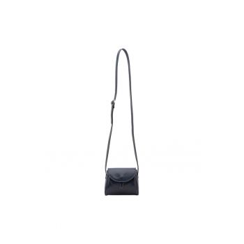 Geanta crossbody de piele cu inchidere cu capsa