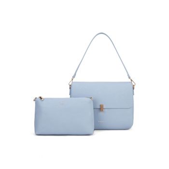 Geanta crossbody de piele ecologica - Albastru deschis
