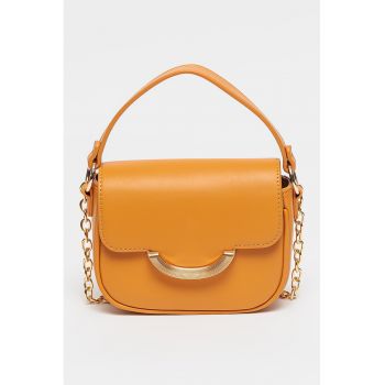 Geanta crossbody de piele ecologica cu bareta din lant