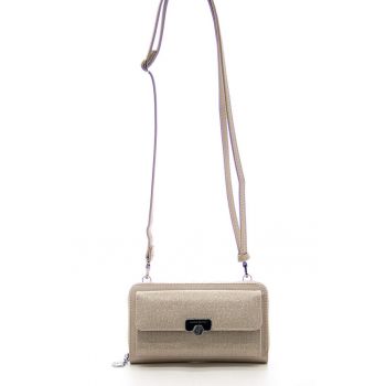 Geanta crossbody din piele ecologica cu aspect stralucitor