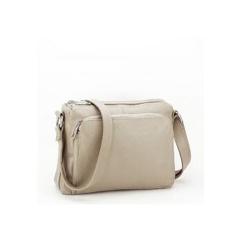 Geanta crossbody din piele naturala B-8981 124 Bej 7072