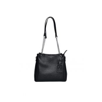 Geanta dama  Dollaro piele naturala negru 25x20cm