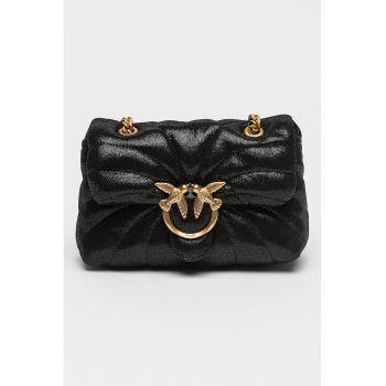 Geanta de piele cu bareta de umar Love Puff