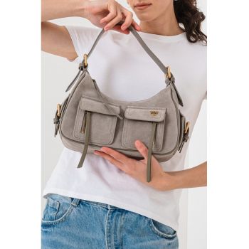 Geanta de piele intoarsa cu bareta de umar Cargo Classic