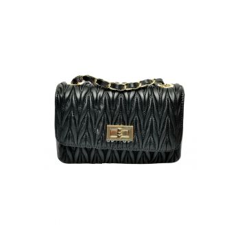 Geanta fashion dama  piele naturala - negru